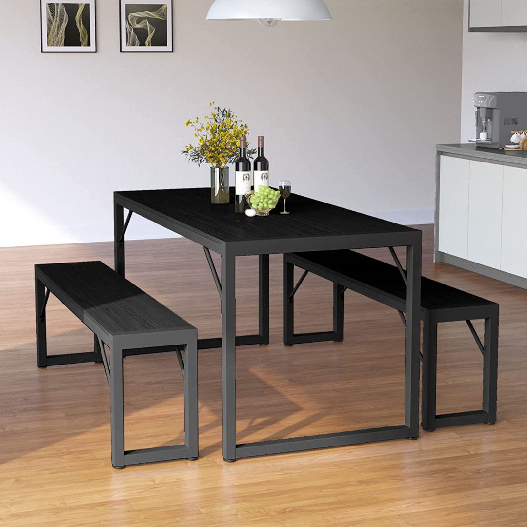 Ezzah Dining Set, Dining Table with Benches